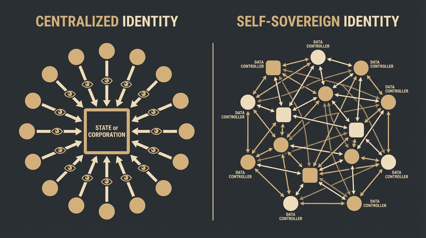 Centralized identity vs self-sovereign identity: data flow comparison